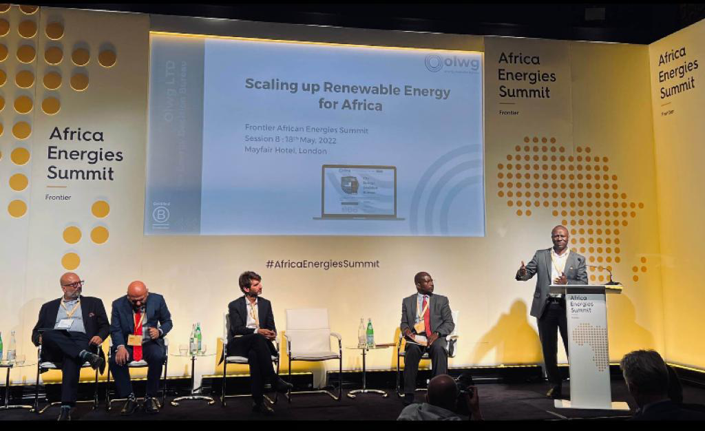 Emmanuel Kirunda Presenting Scaling up Renewables in Africa at the Africa Energies Summit
