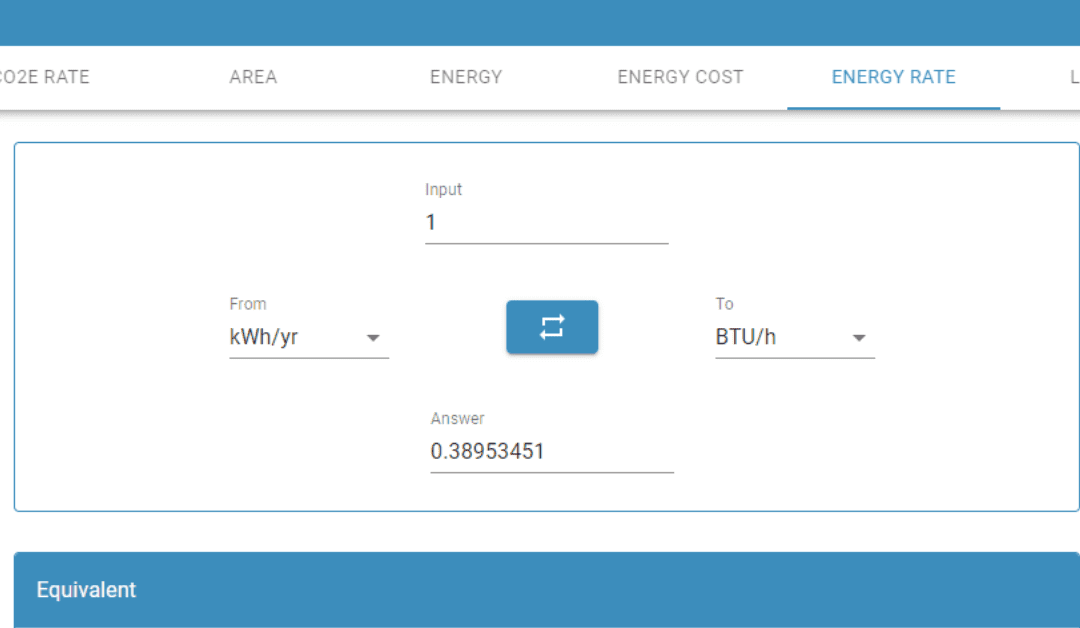 Screenshot taken from the Olsights Energy Unit Converter